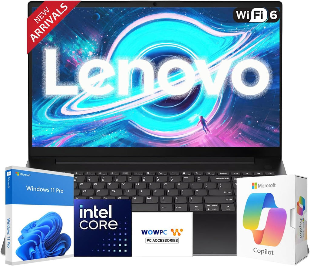 Lenovo 2026 Business and Student Laptop, Intel Powerful Processor, 16GB DDR5, 1TB PCIE, 15.6' FHD Anti-Glare Display, Fast Charging Speed, 14.5-Hour Battery Life, Windows 11 Pro with MS 365 for Web