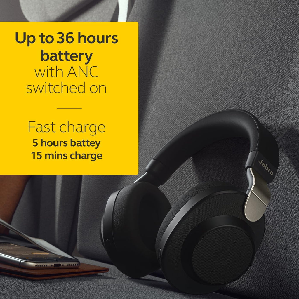 Jabra Elite 85h Wireless Bluetooth Headphones, Gold Beige, Noise Cancelling, 36 Hours Battery Life