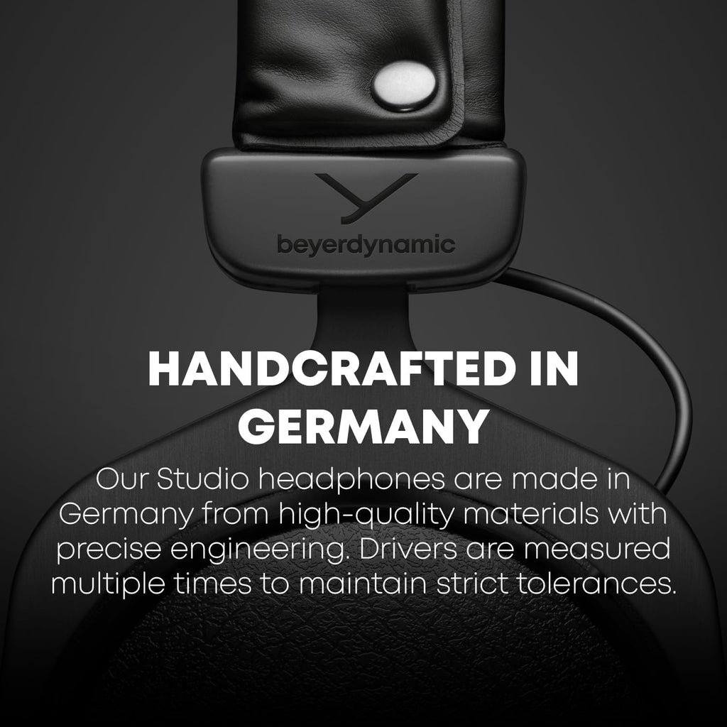 beyerdynamic DT 770 PRO, 250 Ohm, Closed Back, Over Ear, Wired Professional Studio Headphones, Audio Monitors, Audiophile, 3m Coiled Cable, Black with Limited Edition Black Velour Ear Pads