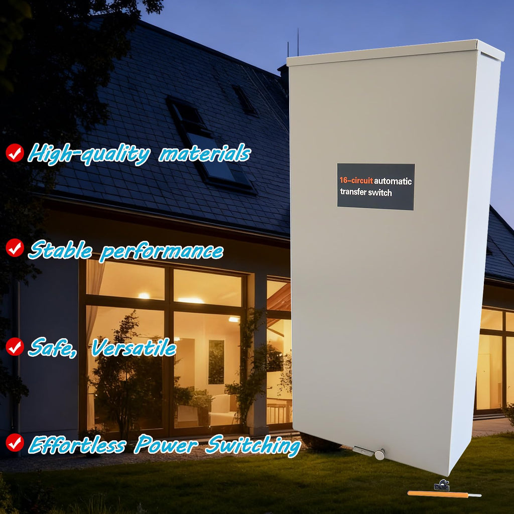 100 Amp Automatic Transfer Switch Replacement for Generac RXG16EZA3 for Indoor and Outdoor Use, 16-Circuit, NEMA 3R Aluminum Enclosure