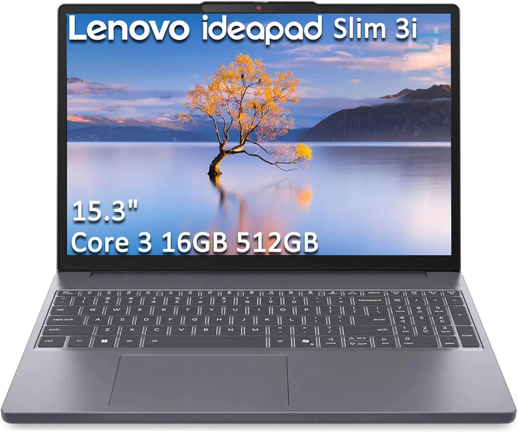 Lenovo IdeaPad Slim 3i Laptop (15.3' FHD+,16GB DDR5 RAM, 512GB SSD, Intel Core 3 100U (> i5-1235U)) for Business, Home, 1080p IR Webcam, Backlit KB, 17-Hr Long Battery Life, Wi-Fi 6, Win 11 Home
