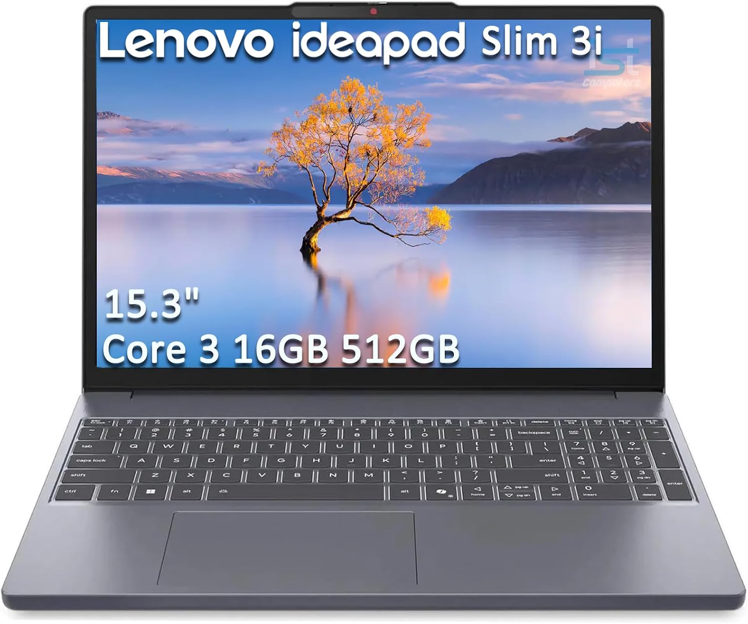 Lenovo IdeaPad Slim 3i Laptop (15.3' FHD+,16GB DDR5 RAM, 512GB SSD, Intel Core 3 100U (> i5-1235U)) for Business, Home, 1080p IR Webcam, Backlit KB, 17-Hr Long Battery Life, Wi-Fi 6, Win 11 Home