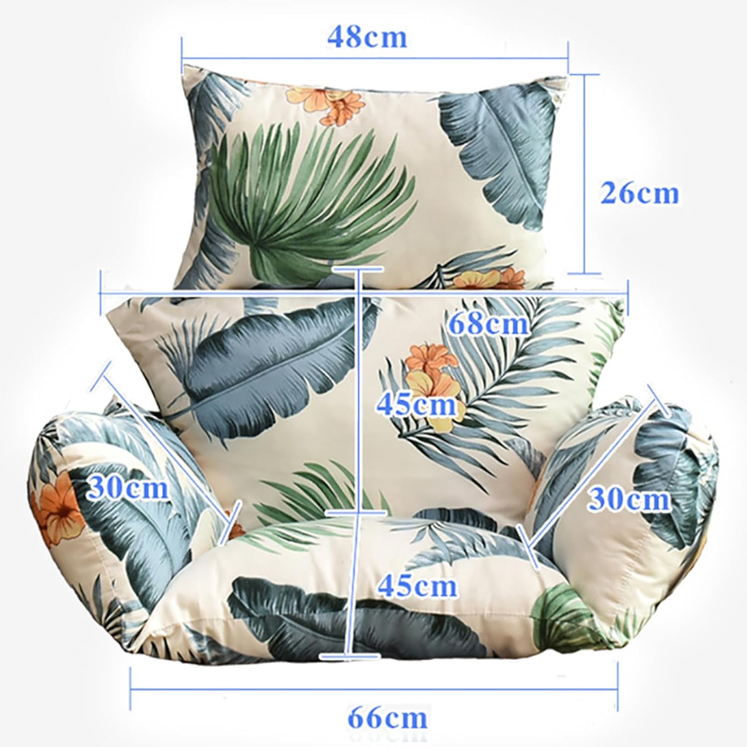 Rocking Chair Cushion - Thick Hanging Hammock Chair Cushions with Headrest - Washable Indoor Cushion for Rattan Swing Chairs(Cushion only)