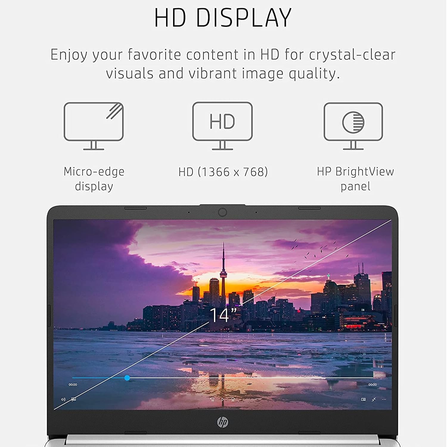 HP Latest Stream 14' HD Laptop, Intel Celeron Processor, 4GB Memory, 64GB eMMC Storage, Fast Charge, HDMI, Up to 11 Hours Long Battery Life, Office 365 1-Year, Win 11 S, Microfiber Bundle, White