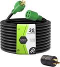 RVMATE 30 Amp Generator Cord 4 Prong 100 Feet, NEMA L14-30P/L14-30R, 125/250V Up to 7500W 10 Gauge SJTW Generator Extension Cord, ETL Listed