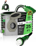 50 Amp 25FT Generator Cord and Pre-Drilled Power Inlet Box, NEMA 14-50P to SS2-50R Generator Cord Kit, 6/3+8/1 AWG STW Twist Lock Connector, 125/250V 12500W, ETL Listed, Ready for Emergency Use