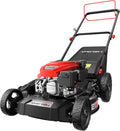 AMERISUN 21-Inch Self-Propelled Gas Lawn Mower for Large Yard, 170cc 4-Stroke Engine, 6-Position Adjustable Cutting Height, 3-in-1 Mulching, Side Discharge & Rear Bag for Garden Landscaping