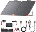 ZOUPW 100W Portable Solar Panel, Foldable Tempered Glass Solar Panel Kit with 20A PWM Controller for 12V Battery&Power Station, IP68 Waterproof 23.5% Efficiency for RV, Camping & Off-Grid