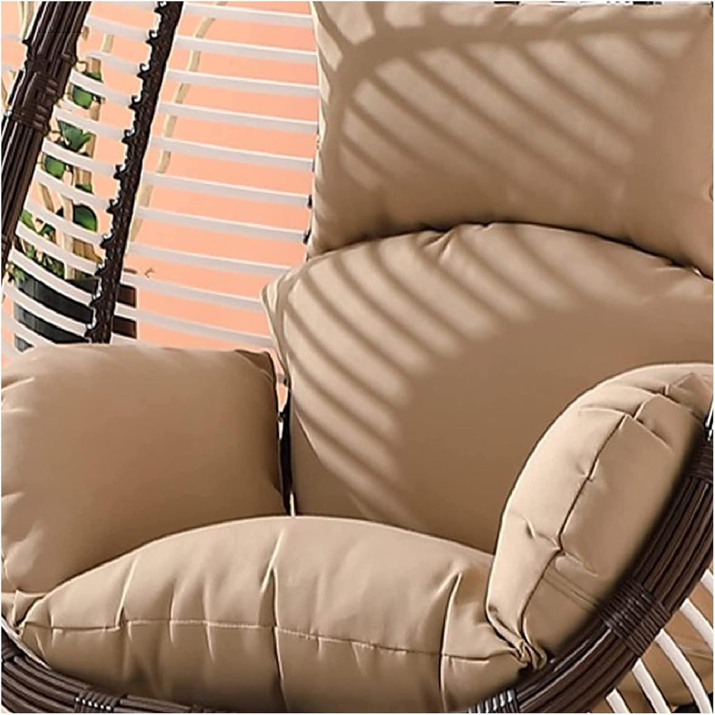Foldable Egg Chair Cushion Replacement Hanging Hammock Chair Pads Outdoor Swing Hanging Basket Seat Pads Rocking Chair Seat Cushion with Adjustable Pillow and Armrest