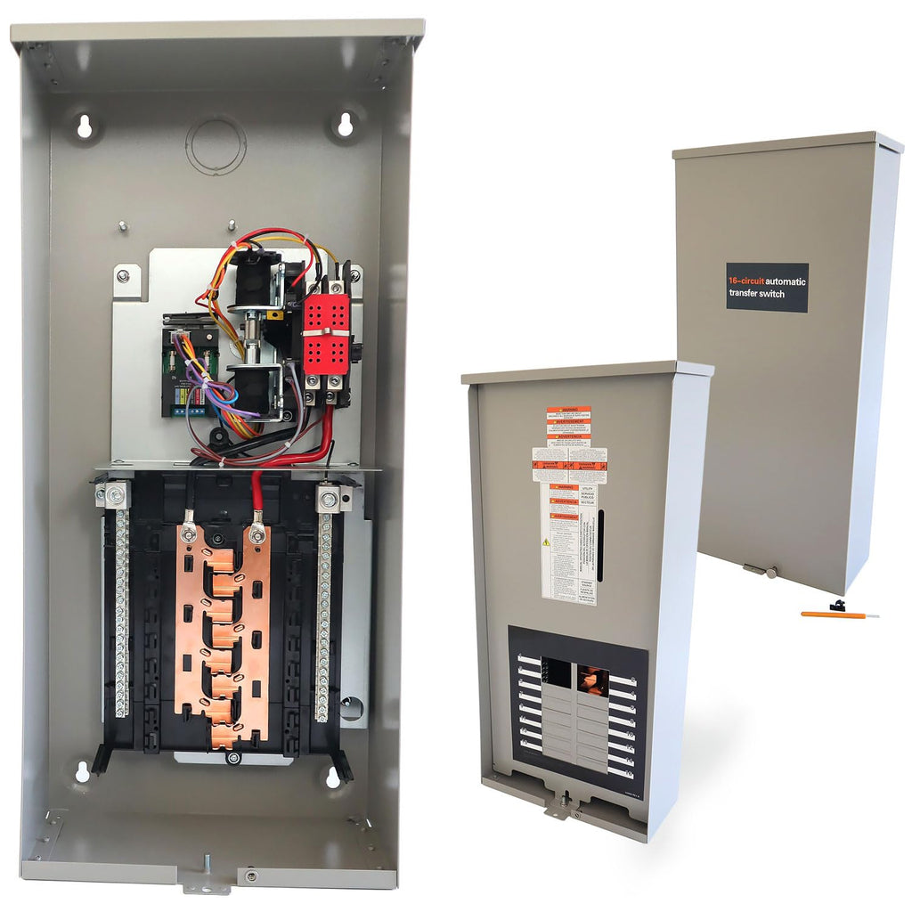 100 Amp Automatic Transfer Switch Replacement for Generac RXG16EZA3 for Indoor and Outdoor Use, 16-Circuit, NEMA 3R Aluminum Enclosure