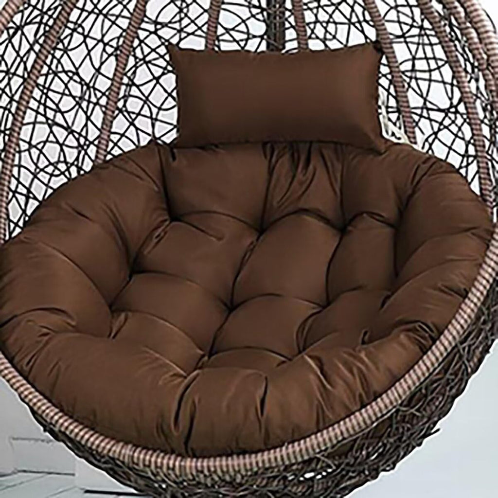 Egg Chair Cushion Replacement, Round Hanging Basket Rocking Chair Cushion with Headrest, Indoor Outdoor Porch Backyard Patio Hammock Swing Replacement Cushion, Light Purple, 41 x 41 Inch