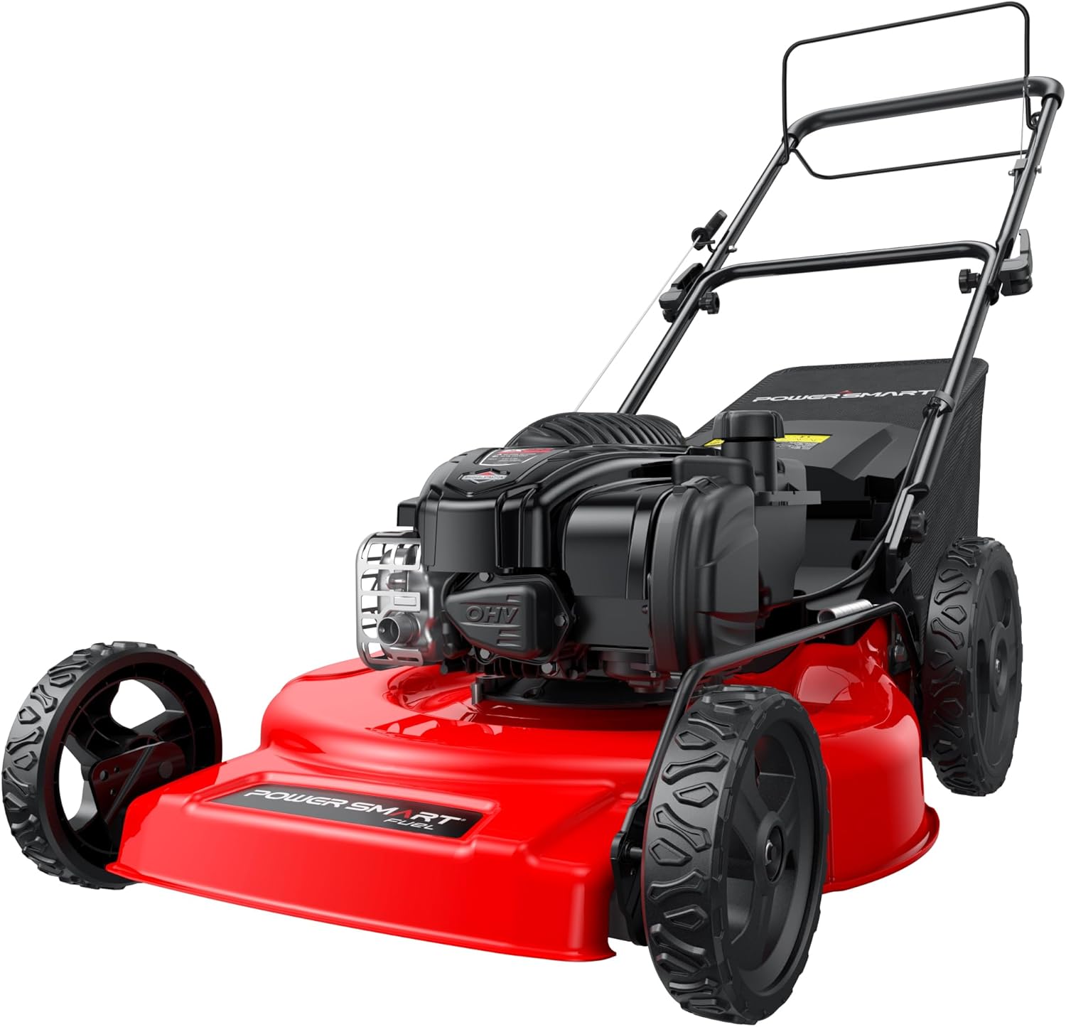 PowerSmart Gas Lawn Mower 22-Inch, Self-Propelled with 3-in-1 Mulching System, 150cc B&S Engine & 6 Cutting Heights, Rear-Wheel Drive, Durable Steel Deck for Yard