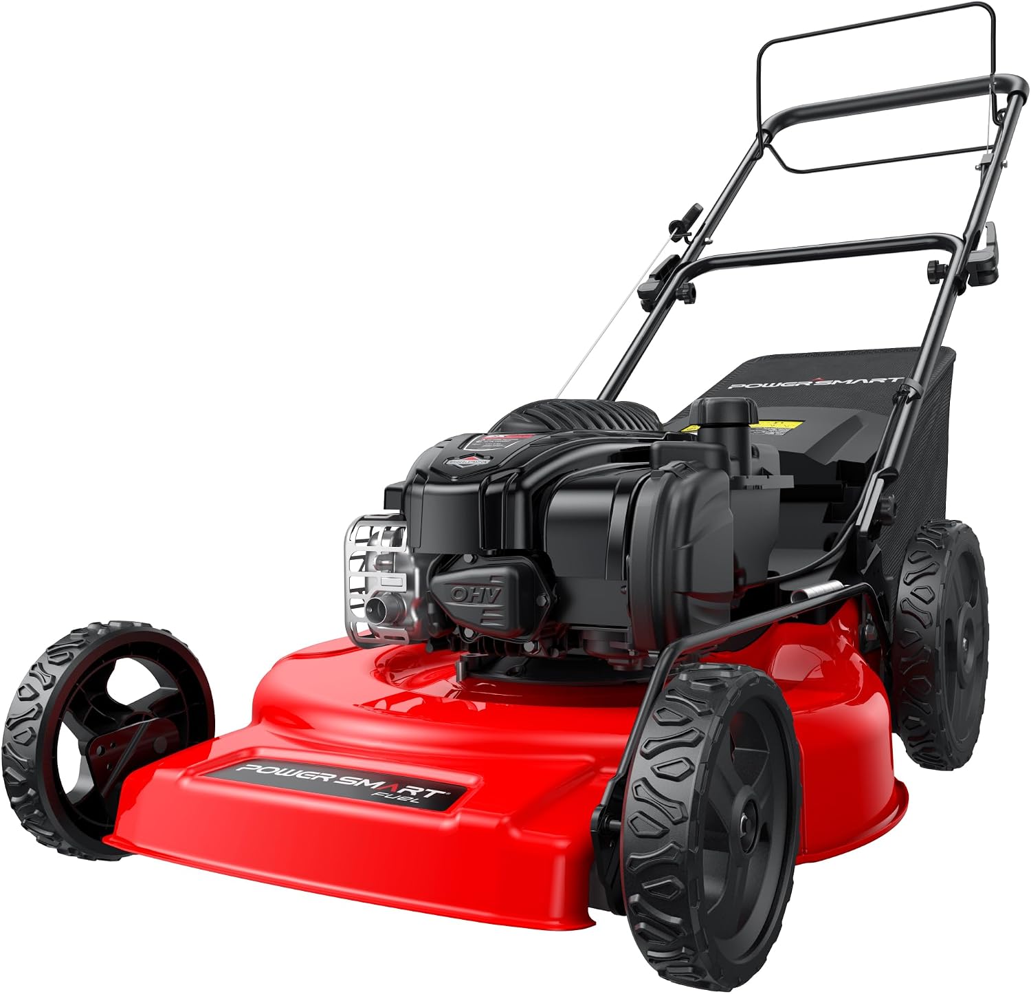 PowerSmart 22-Inch Gas Lawn Mower, 150cc B&S Engine, Self-Propelled, 3-in-1 Mulching System, 6 Cutting Heights, Rear-Wheel Drive, Durable Steel Deck