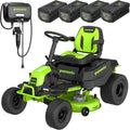 Greenworks 80V 42' CrossoverT Cordless Riding Lawn Tractor, (4) 6.0Ah Batteries and 600W Charger
