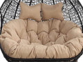 2 Person Egg Chair Cushion Replacement, Double Hanging Rattan Chair Cushion, Hanging Rocking Chair with 2 Adjustable Headrests, Hanging Mattress for Patio Garden Furniture(J), Size