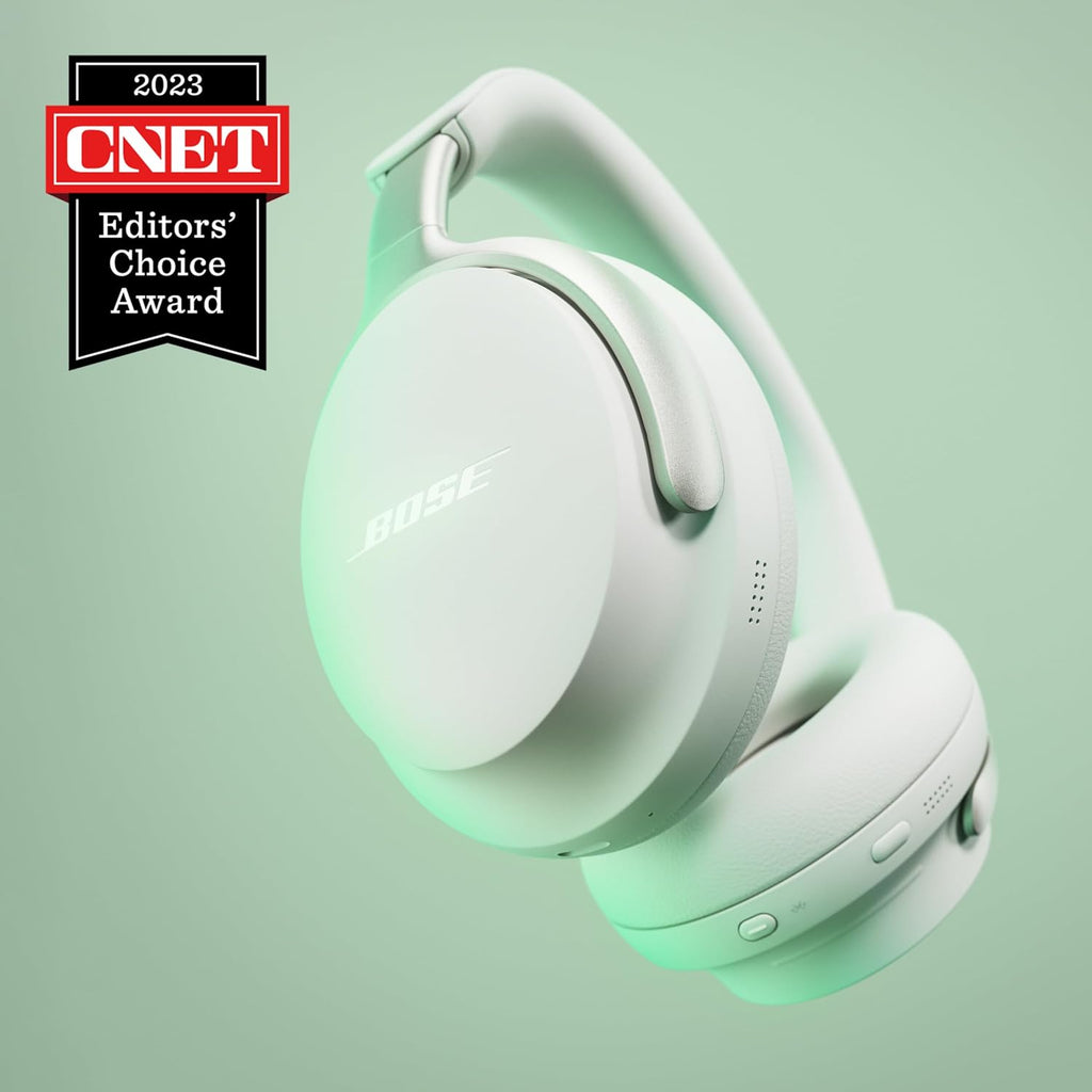 Bose QuietComfort Ultra Wireless Noise Cancelling Headphones with Spatial Audio, Over-The-Ear Headphones with Mic, Up to 24 Hours of Battery Life, White Smoke (Renewed)