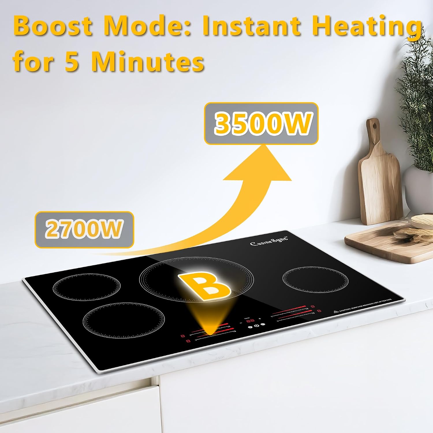 30 Inch Induction Cooktop, 4 Burner Built-In Electric Stove Top, Fast Heating with Power Boost, Touch Control, 9 Power Levels, Child Lock & Timer, Modern Kitchen Upgrade
