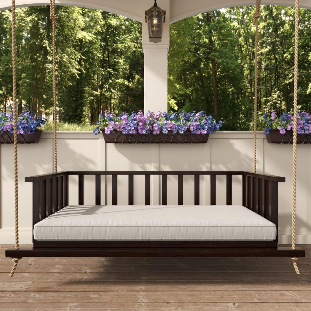 The Madison Steel Daybed Porch Swing with Included Outdoor Cushion Set