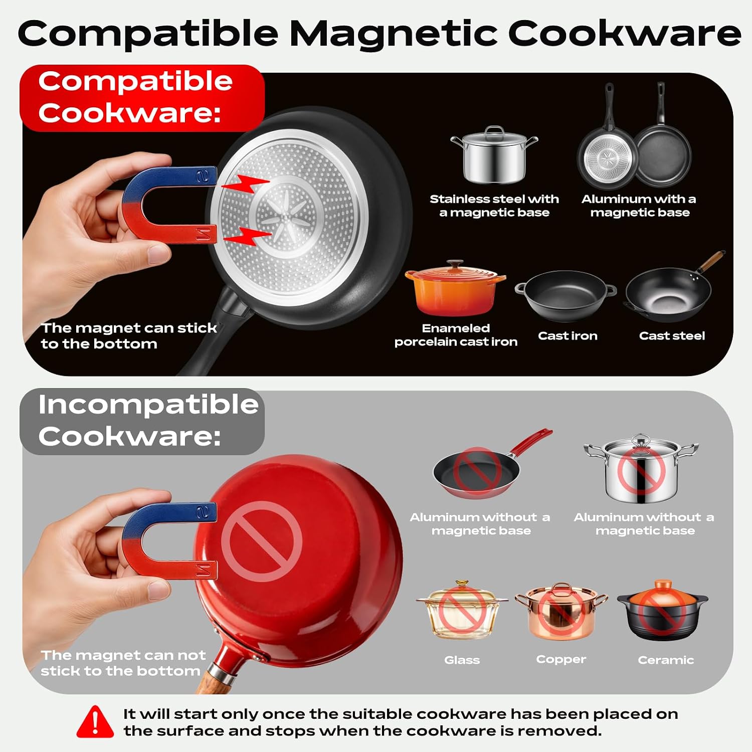 Commercial Induction Cooktop, 3500W 220V Electric Countertop Burner with Large heating area, 5 Quick-Temp Modes, Timer & LED Display, Portable Induction Hot Plate for Restaurant Kitchen Hotel Catering