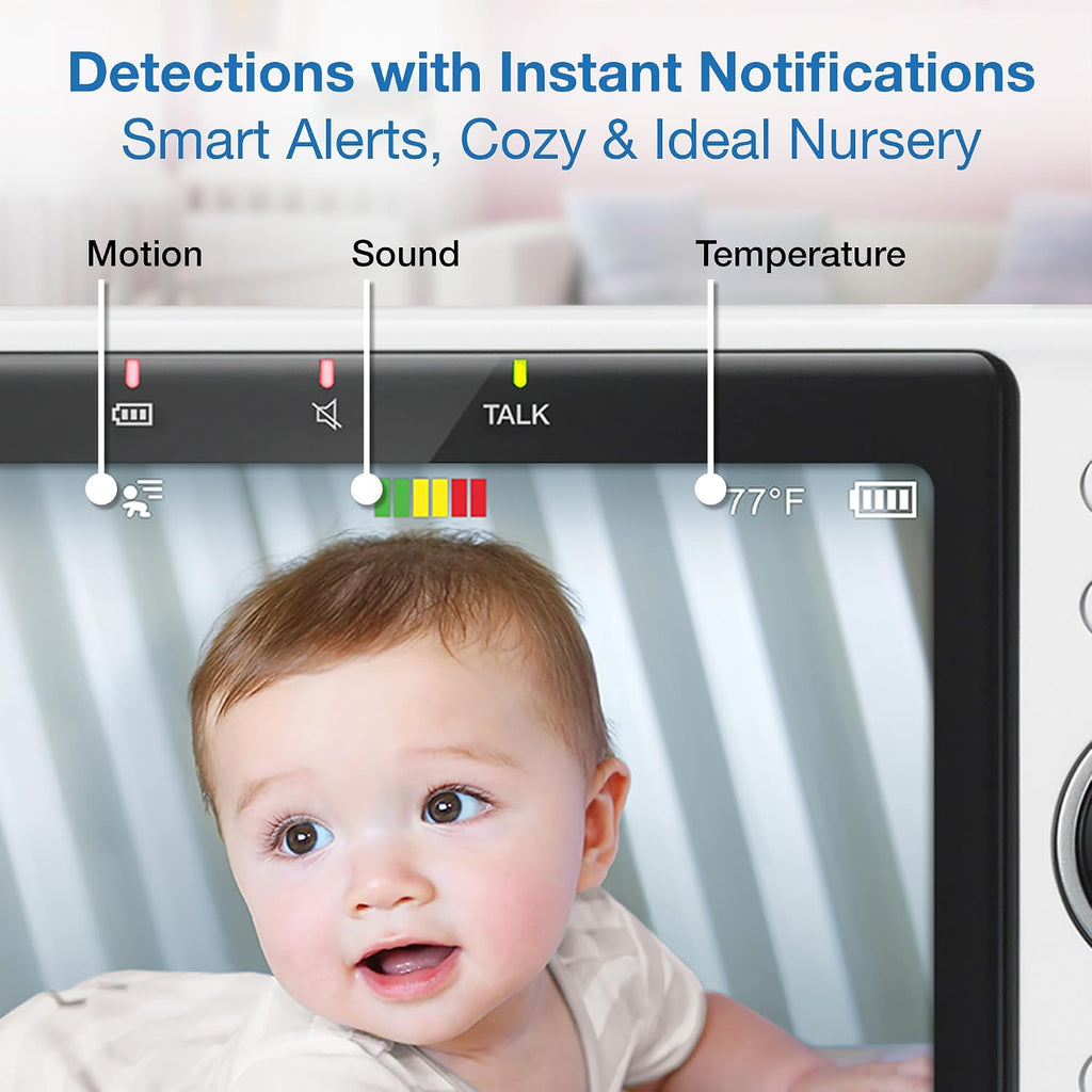 VTech 2-Cameras Smart WiFi Baby Monitor with 1080p FHD Camera and 5' HD IPS Screen, Free App with Motion Video, Sound/Motion Detection and Notifications, Split-Screen, Pan-Tilt-Zoom: VM901-2HD