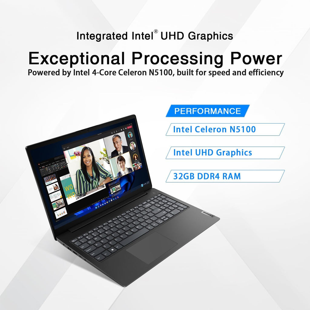 Lenovo V15 Business Laptop | Intel 4-core Processor | Intel UHD Graphics | 15.6' FHD (1920 x 1080) | 32GB RAM | 1TB SSD | Ethernet RJ-45 | Military Durability | Windows 11 Pro
