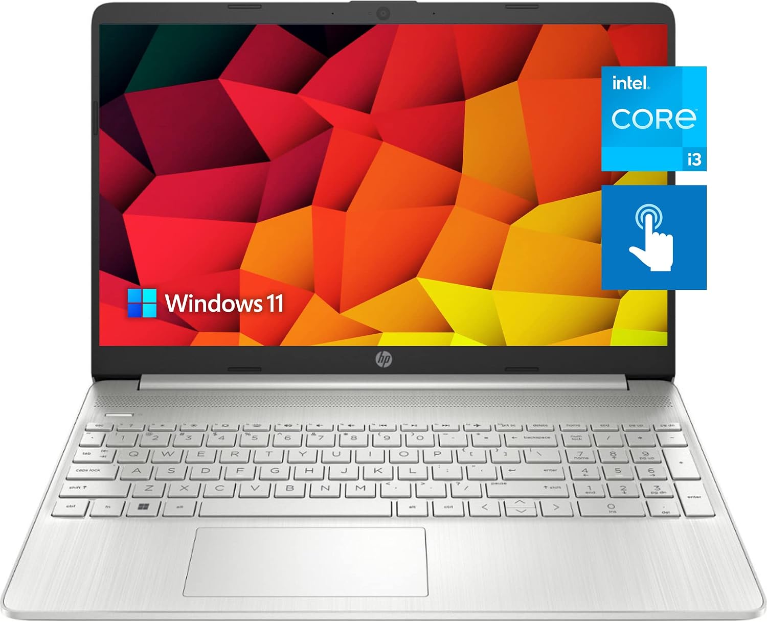 HP Pavilion 15.6' HD Touchscreen Anti-Glare Laptop, 16GB RAM, 256GB SSD Storage, Intel Core Processor up to 4.1GHz, Up to 11 Hours Long Battery Life, Type-C, HDMI, Windows 11 Home, Silver