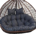 2 Seater Egg Chair Swing Cushion Outdoor, 2 Person Hanging Egg Chair Cushion, Double Hanging Basket Chair Cushion, Hanging Hammock Chair Cushion Replacement (Only Cush(Size:150X110CM,Color:Dark Gray)