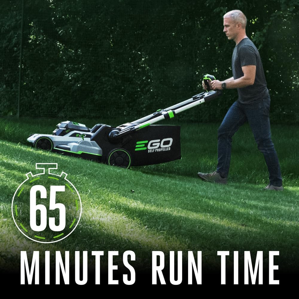 EGO Power+ Electric Lawn Mower, Self-Propelled Cordless with Touch Drive, Includes (2) 56V 4.0Ah Batteries and Rapid Charger – LM2122SP-2