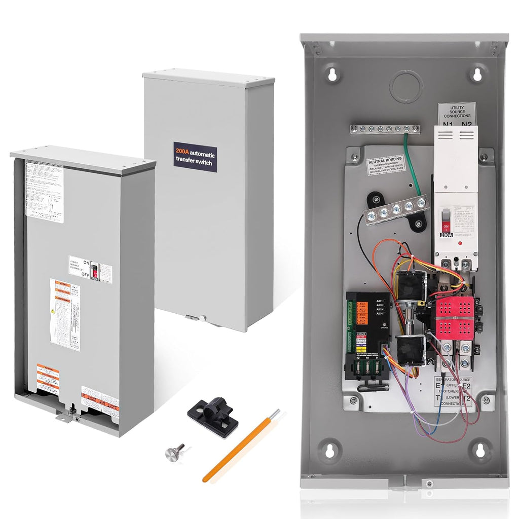 200 Amp Automatic Transfer Switch Replacement for Generac RXSW200A3,w/Power Management 120/240V, 1-Phase, Open Transition Service Rated, NEMA 3R Aluminum Enclosure for Indoor and Outdoor Use