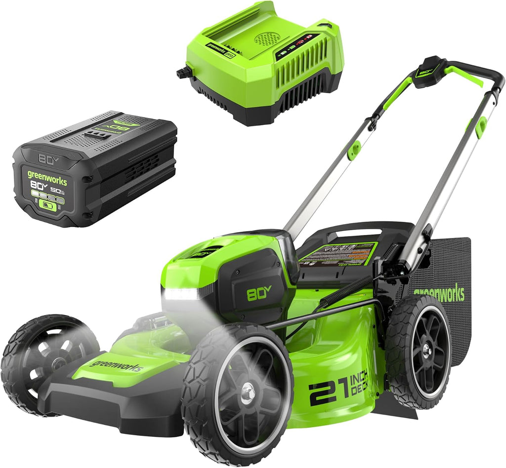 Greenworks 80V 21' (Push) Lawn Mower (Gen 2), 5.0Ah Battery