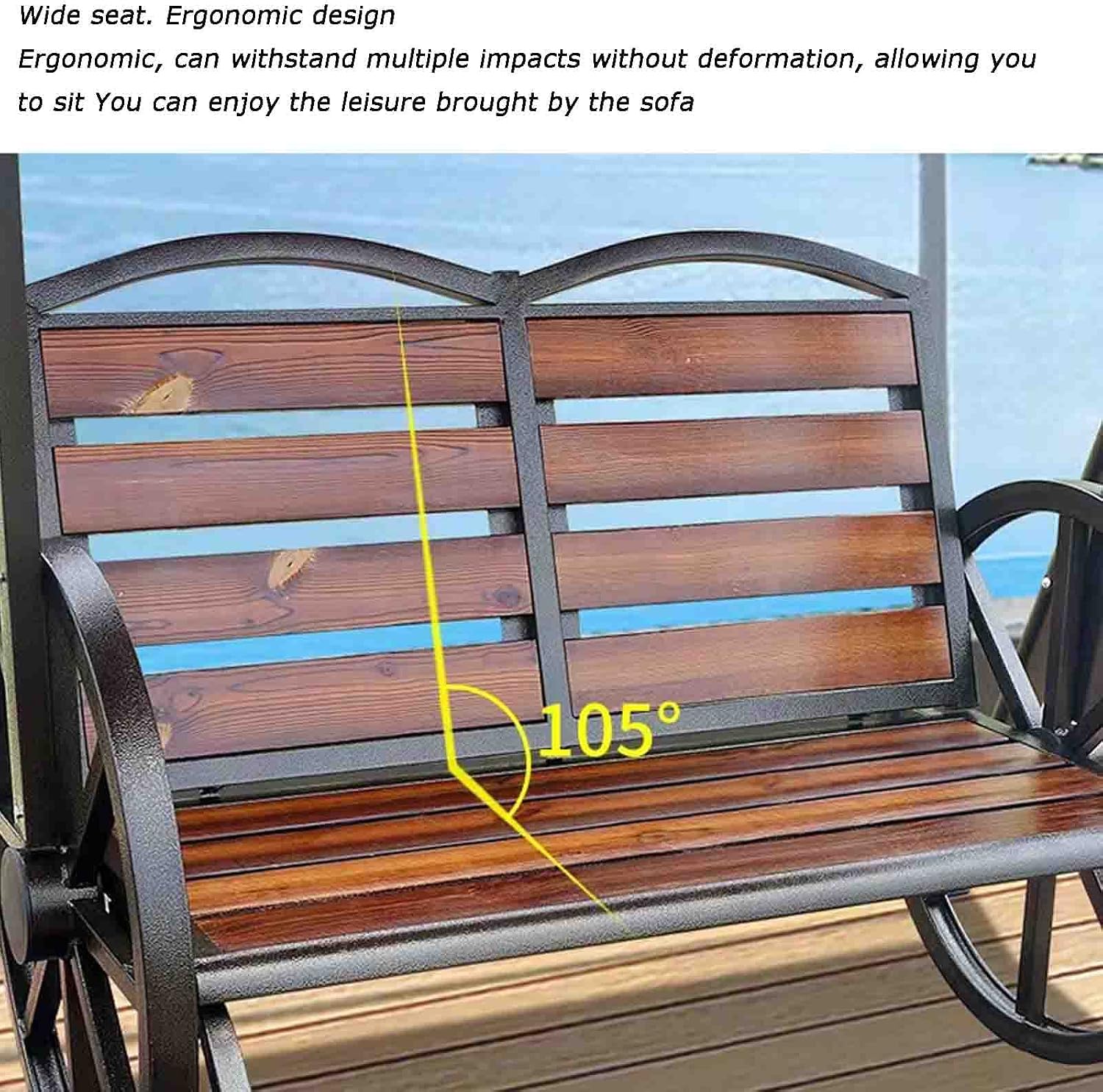 Outdoor Swing, Garden Rocking Chair Swing, Indoor Terrace Garden with Pedal Hanging Chair, Steel Frame Structure with Canopy Porch Swing