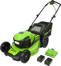 Greenworks 48V 20' Brushless Cordless Self-Propelled Lawn Mower, (2) 5.0Ah USB Batteries (USB Hub) and Dual Port Rapid Charger Included (2 x 24V)