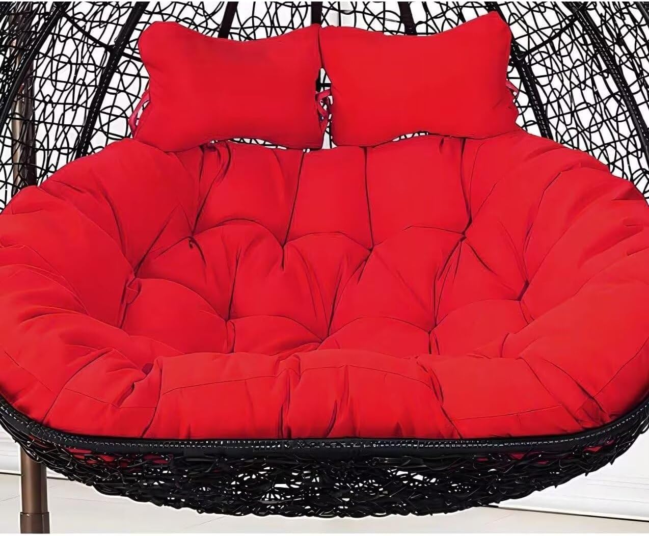 2 Seater Egg Chair Swing Cushion Outdoor, Washable Hanging Egg Chair Cushions Replacement, Large Single Chair Pads Nest Shaped Seat Cushions, Thick Soft Solid Color Chair Back Pillow