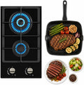 ANHANE 12-Inch Gas Cooktop, 2 Burner Drop-In Propane Stove Top, 14,600 BTU NG/LPG Dual Fuel Stainless Steel RV Cooktop with Auto-Shutoff Protection for Tiny Homes, Apartments & Campers