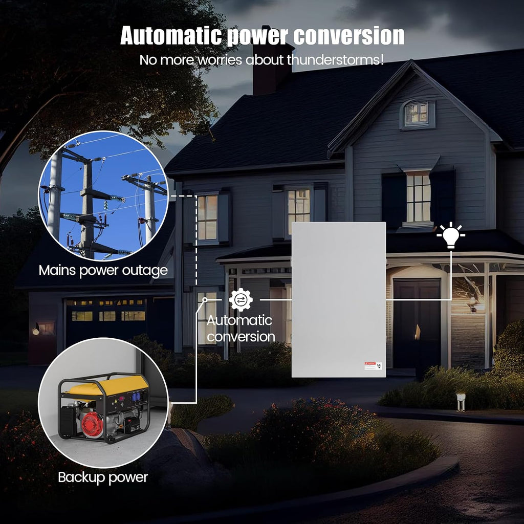 50A Automatic Transfer Switch Kit, IP65 Waterproof Rating for Indoor & Outdoor Use, Automatic Power Conversion to Ensure Continuous Power Supply for 120/240 VAC Pumps, Lights, Stoves