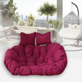 Double People Swing Chair Cushion, Washable Hanging Egg Chair Replacement Cushions, 2 Seater Waterproof Hanging Hammock Chair Seat Pads with 2 Detachable Pillow for Outdoor & Indoor, Purple