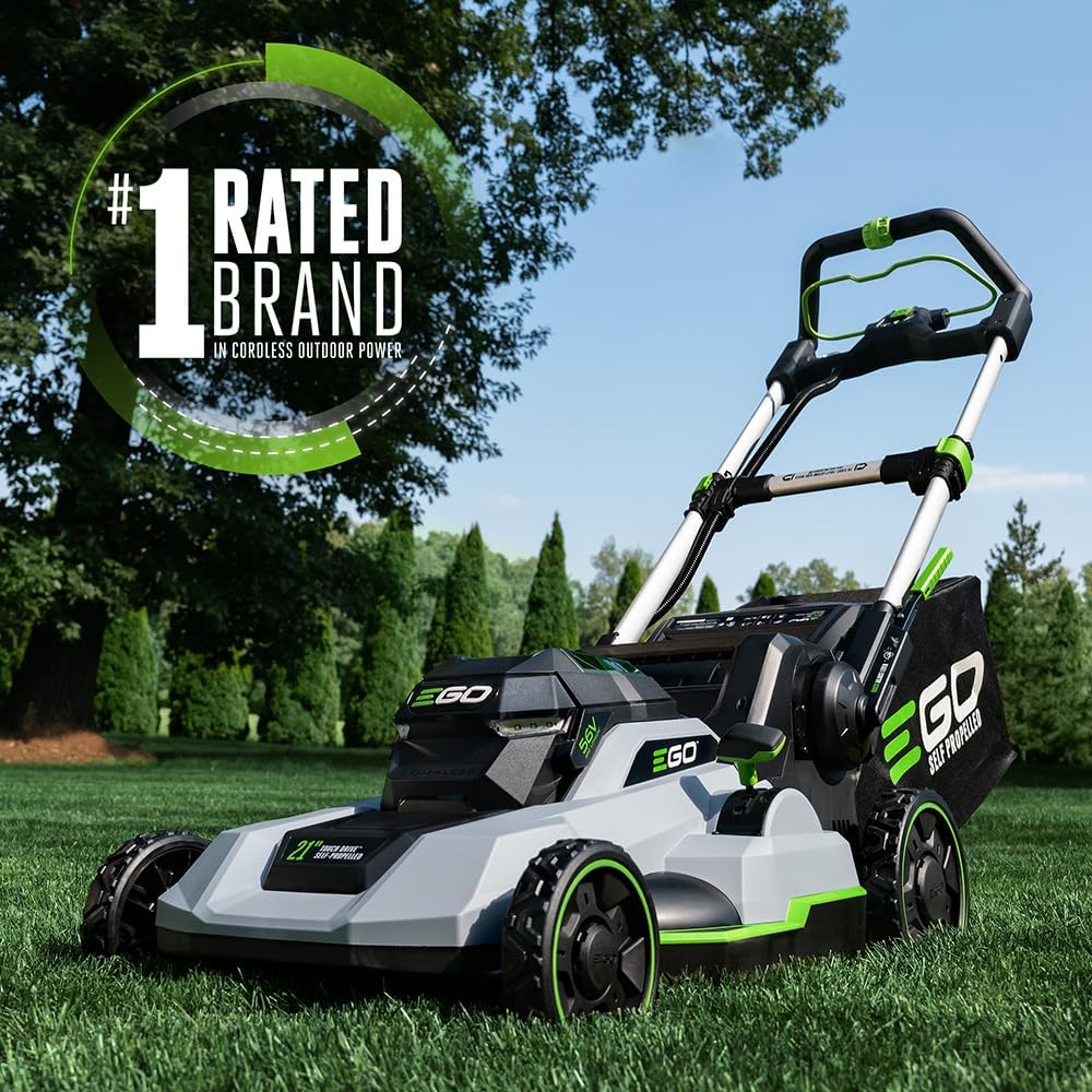 EGO Power+ Electric Lawn Mower, Self-Propelled Cordless with Touch Drive, Includes 56V 7.5Ah Battery and Rapid Charger – LM2125SP