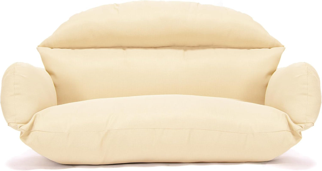 LeisureMod 2-Person Hanging Egg Chair Cushion, Quick-Drying Fabric with Soft Cotton Filling, Weather-Resistant Outdoor Seat Cushion, Machine Washable, Cream