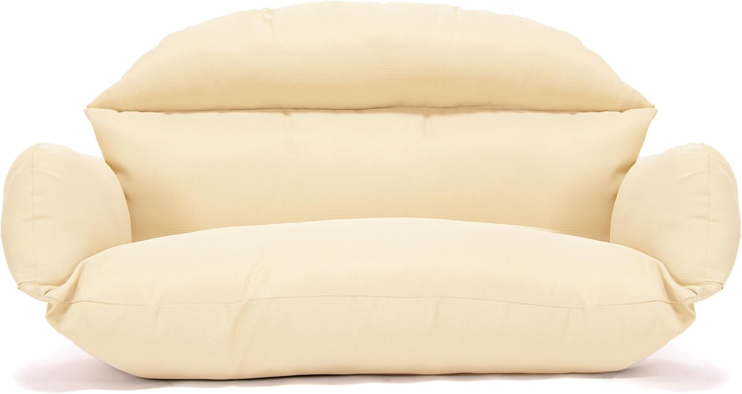 LeisureMod 2-Person Hanging Egg Chair Cushion, Quick-Drying Fabric with Soft Cotton Filling, Weather-Resistant Outdoor Seat Cushion, Machine Washable, Cream