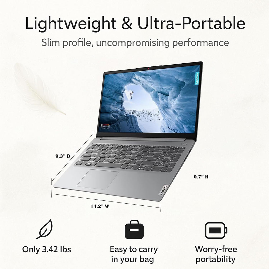 Lenovo Laptop | Intel Core | 15.6 Anti-Glare Screen | 1 Year Office 365 | 12GB RAM | 256GB SSD + 128GB eMMC | 1TB Cloud Storage | 11HR Battery | Windows 11 Pro | Wi-Fi 6 | WOWPC Recovery USB