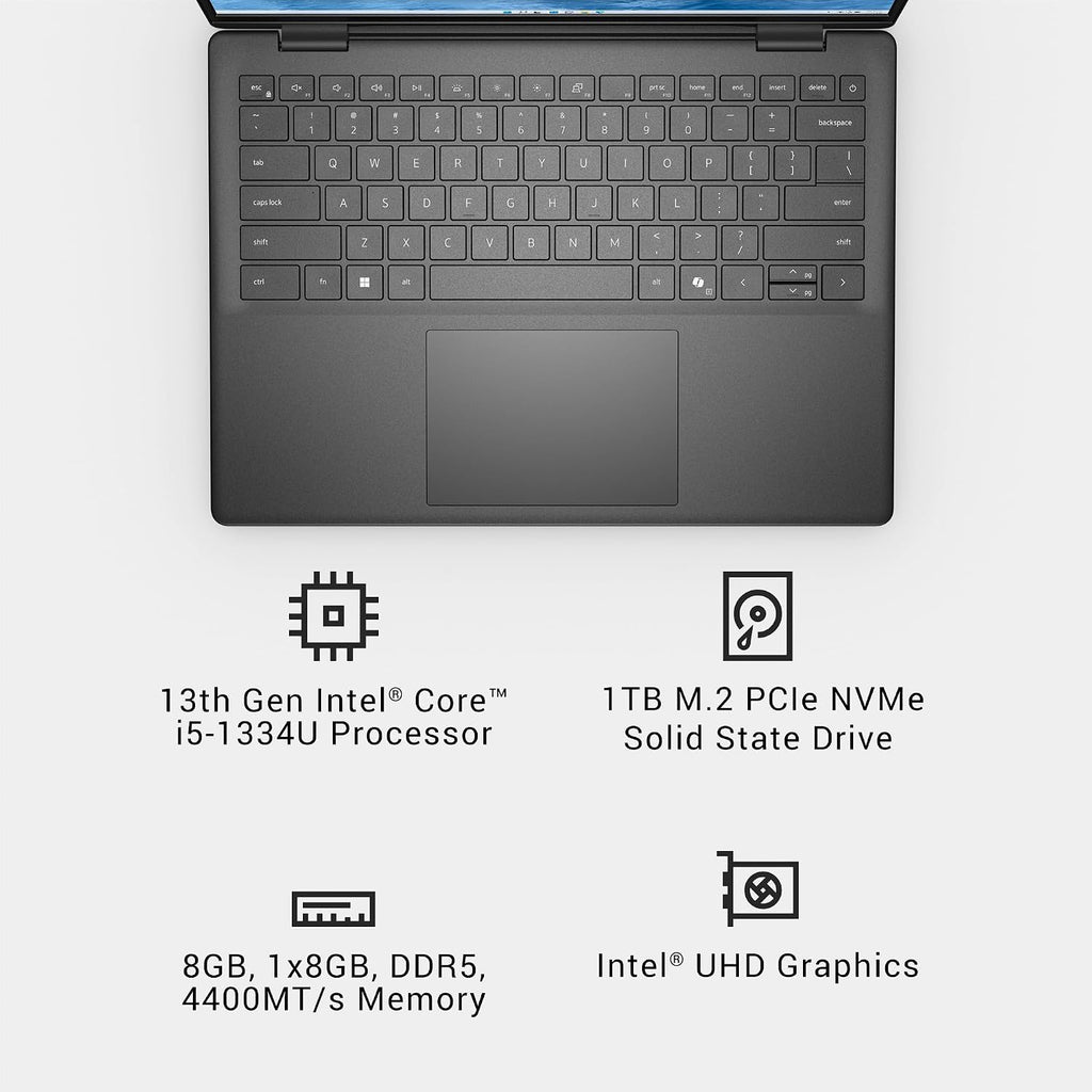 Dell Inspiron 14 5440 Laptop - 14.0-inch 16:10 FHD+ (1920 x 1200) Display, Intel Core i5-1334U Processor, 8GB DDR5 RAM, 512GB SSD, Intel UHD Graphics, Windows 11 Home, Onsite Service - Carbon Black
