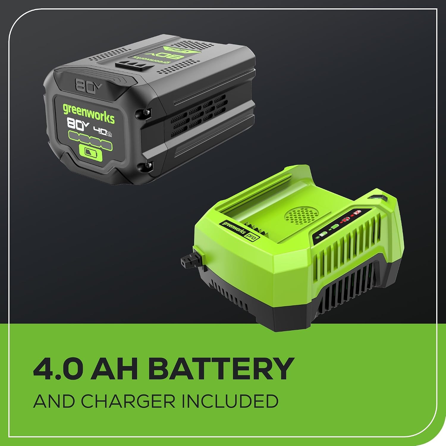 Greenworks 80V 21' Brushless Cordless (Self-Propelled) Lawn Mower (75+ Compatible Tools), 4.0Ah Battery and 60 Minute Rapid Charger Included
