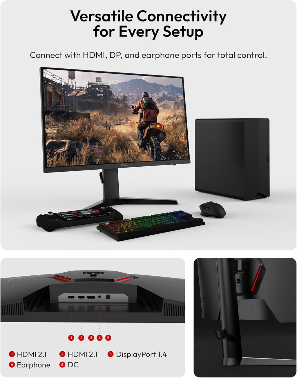 Pixio PX279 Prime Neo 27 inch 240Hz Refresh Rate FHD 1080p Resolution Fast IPS Panel 1ms GTG Response Time Gaming Monitor with Adaptive Sync and Fully Adjustable Stand