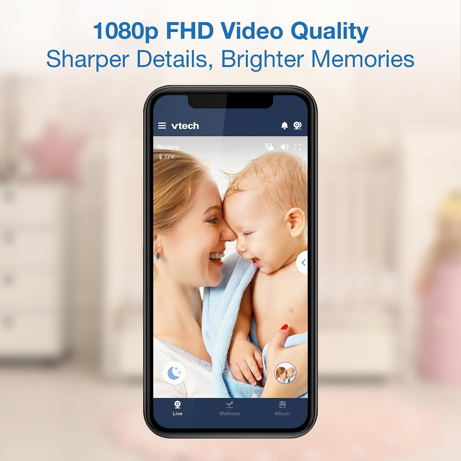 VTech 2-Cameras Smart WiFi Baby Monitor with 1080p FHD Camera and 5' HD IPS Screen, Free App with Motion Video, Sound/Motion Detection and Notifications, Split-Screen, Pan-Tilt-Zoom: VM901-2HD