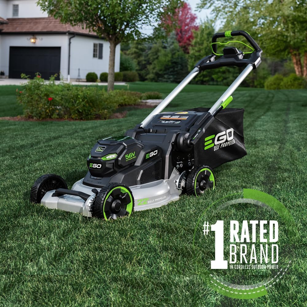 EGO POWER+ Electric Lawn Mower, Self-Propelled Cordless with 22' Aluminum Deck, Select Cut and Touch Drive, Includes 56V 10.0Ah Battery and Charger - LM2206SP