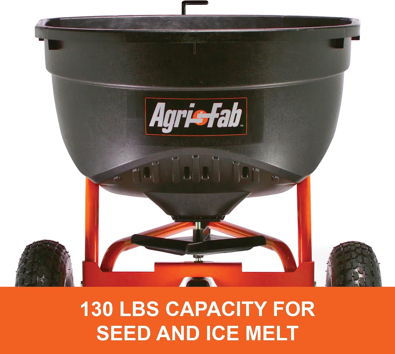 Agri-Fab 45-0463 Pull Behind Broadcast Spreader,130 lb. Hopper Capacity Designed for Seed, Fertilizer, Salt, Ice Melt with Universal Hitch,12 ft. Spread Width for Riding Lawn Mowers and Lawn Tractors