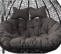 2 Seater Egg Chair Swing Cushion Outdoor,Double Egg Chair Cushion Replacement,Waterproof Detachable Hanging Basket Chair Cushions,for Garden Balcony(E)