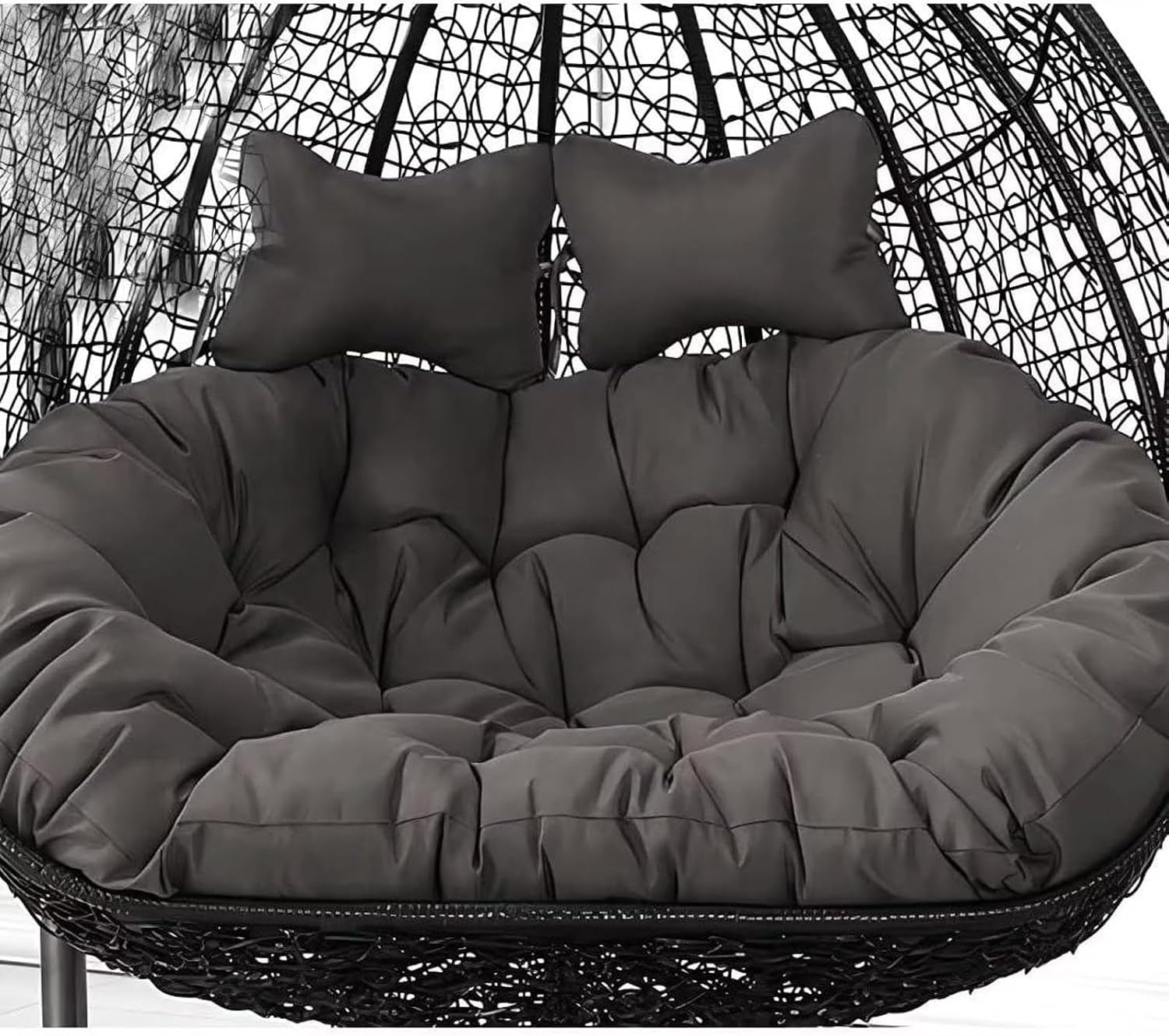 2 Seater Egg Chair Swing Cushion Outdoor,Double Egg Chair Cushion Replacement,Waterproof Detachable Hanging Basket Chair Cushions,for Garden Balcony(E)