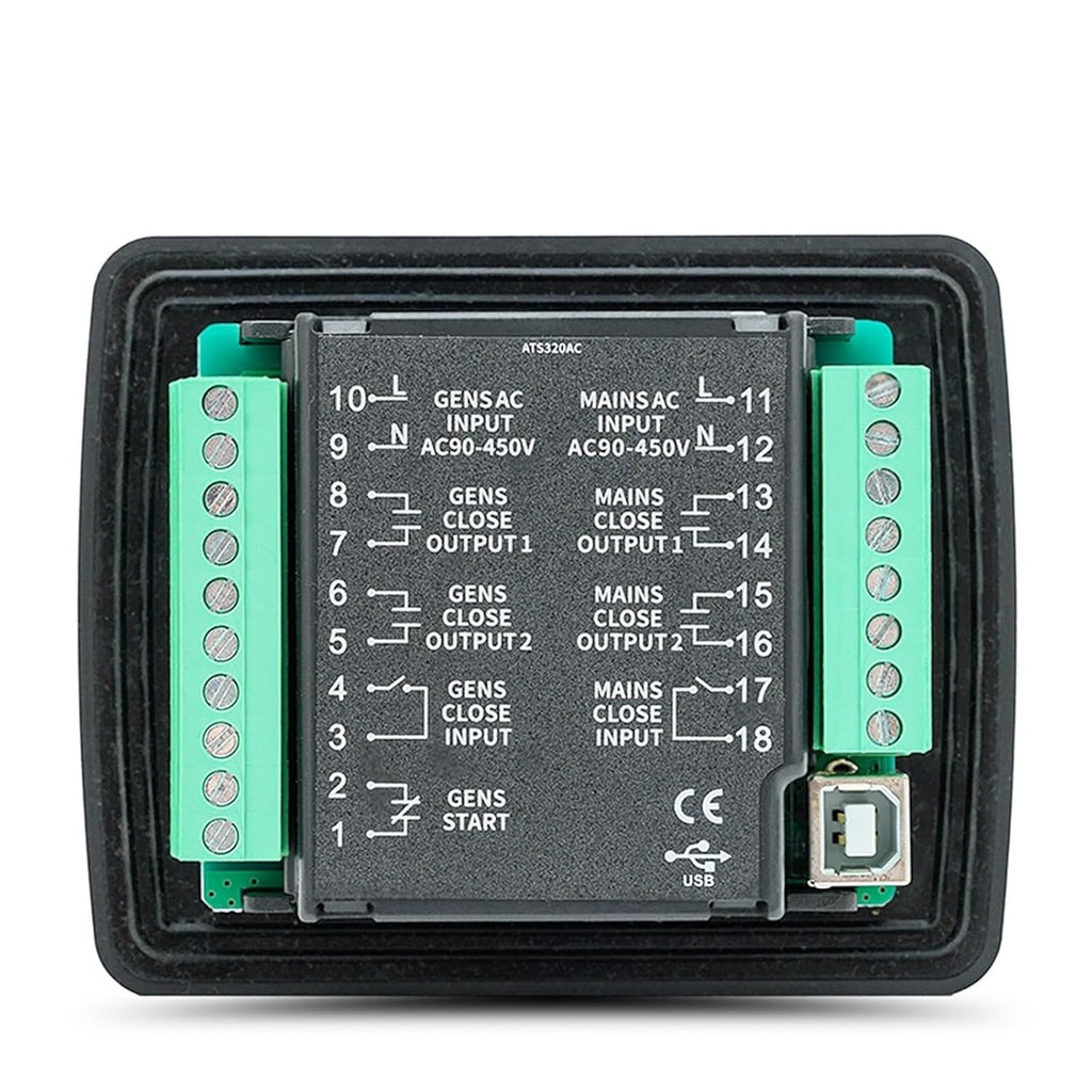 ATS320 ATS320AC ATS320DC Generator ATS Controller Panel Automatic Transfer Switch Control Module with USB Port(ATS320 AC type)