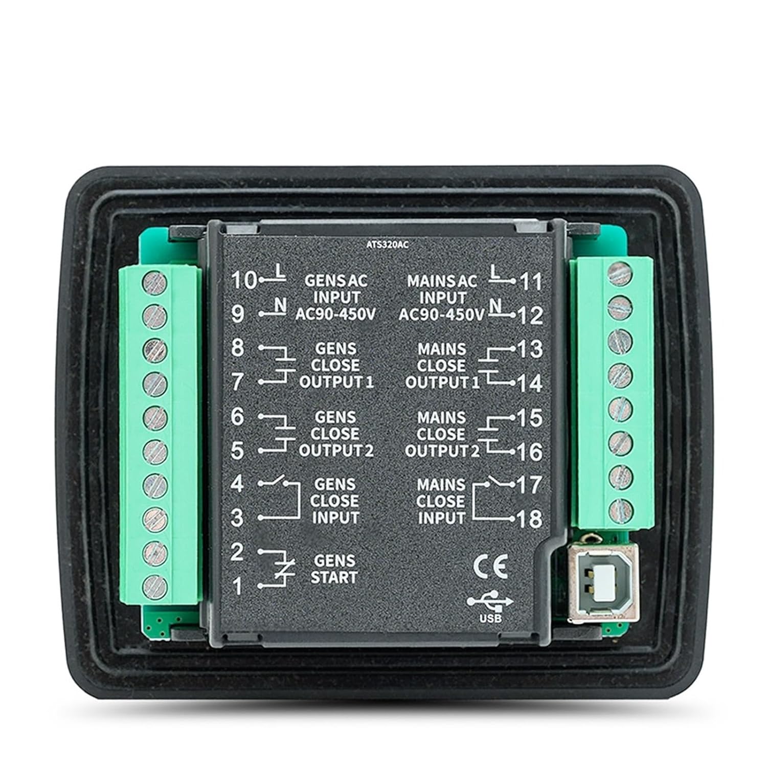 ATS320 ATS320AC ATS320DC Generator ATS Controller Panel Automatic Transfer Switch Control Module with USB Port(ATS320 DC Type)